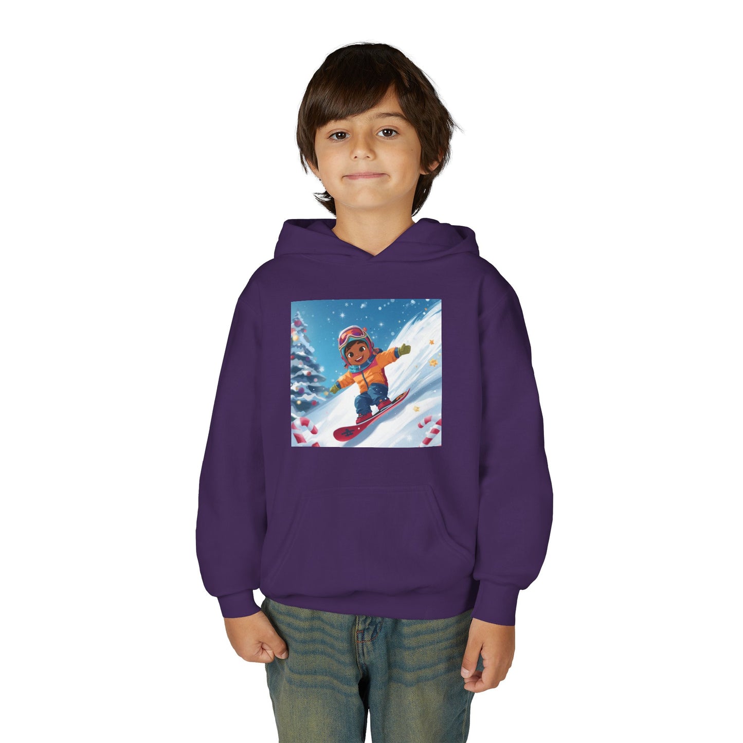 Kids Snowboarding Hoodie — Cute Winter Snow Kid Graphic Sweatshirt