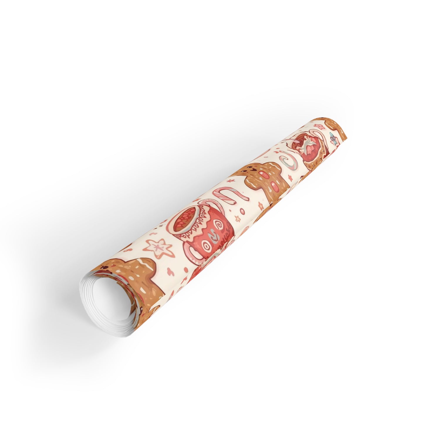 Gingerbread & Cocoa Gift Wrap Roll — Festive Holiday Wrapping Paper