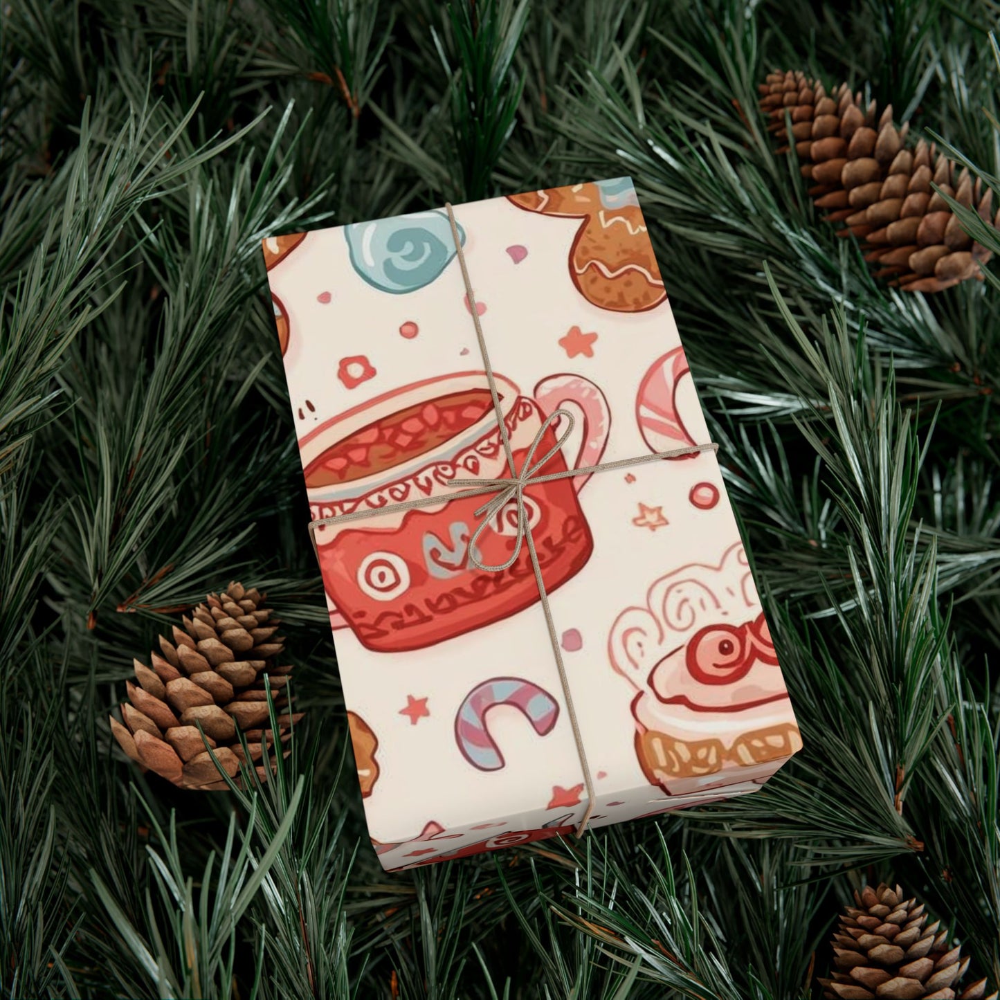 Wrapping Paper — Cute Gingerbread & Holiday Sweets Pattern