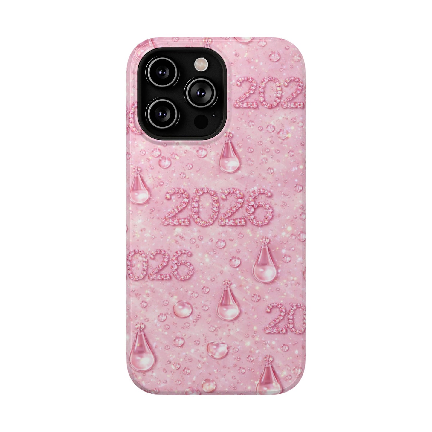 2026 Pink Waterdrop Phone Case — Impact-Resistant Protective Cover