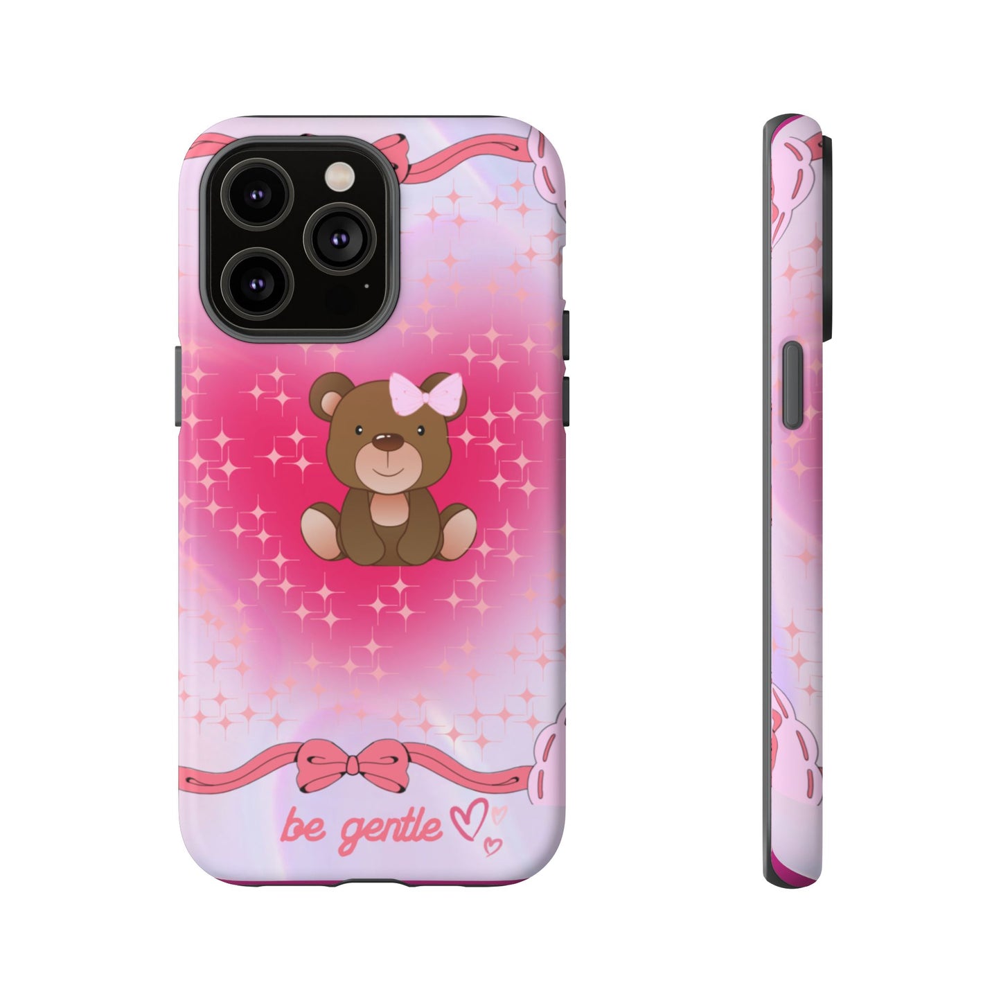 Cute Bear iPhone Case - 'Be Gentle' Design for Kids & Animal Lovers