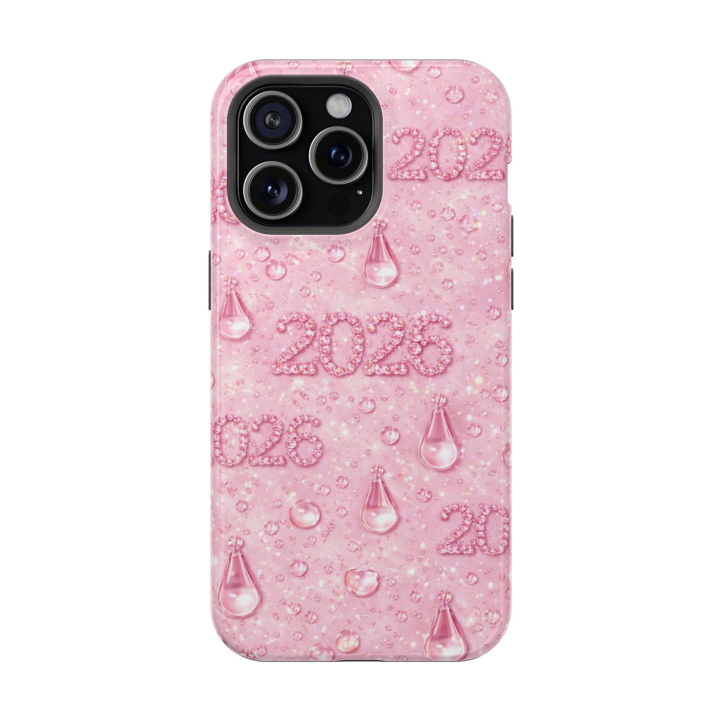 2026 Pink Waterdrop Phone Case — Impact-Resistant Protective Cover
