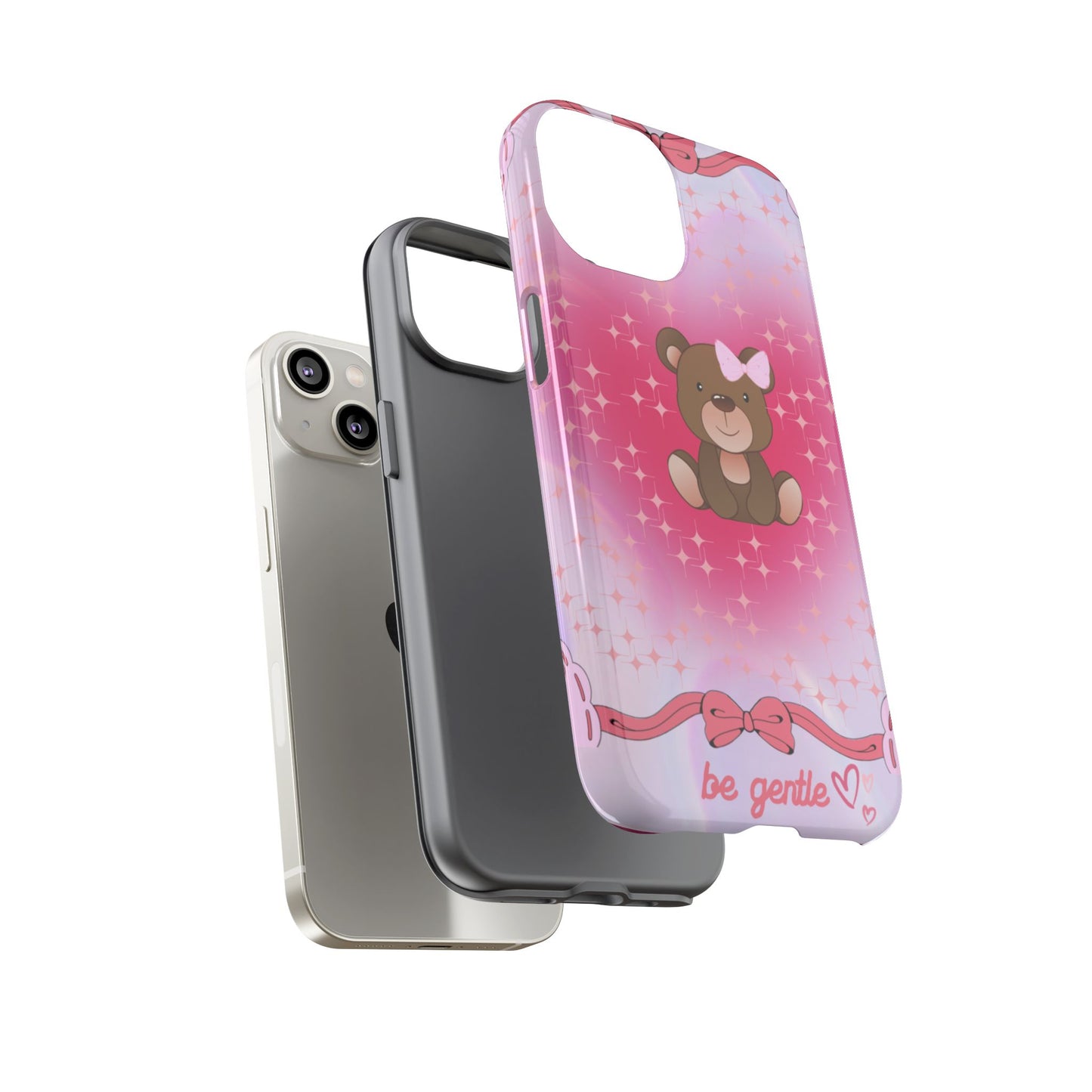 Cute Bear iPhone Case - 'Be Gentle' Design for Kids & Animal Lovers