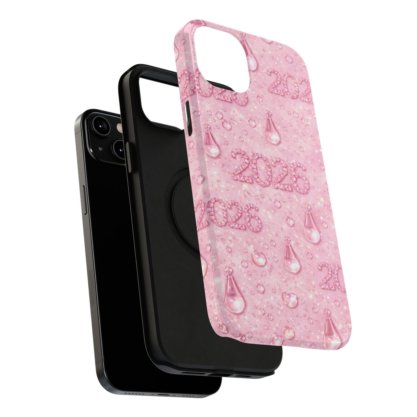 2026 Pink Waterdrop Phone Case — Impact-Resistant Protective Cover