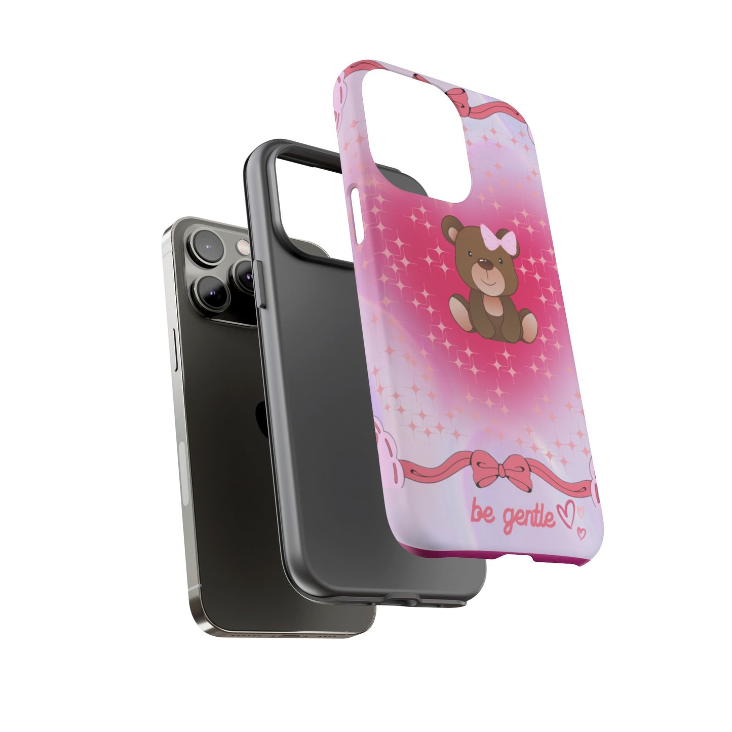 Cute Bear iPhone Case - 'Be Gentle' Design for Kids & Animal Lovers