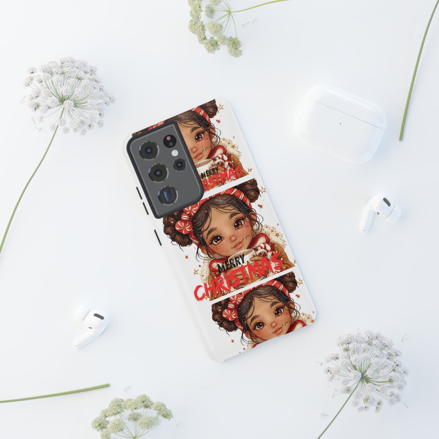 Christmas Girl Phone Case — "Merry Christmas" Cute Holiday Phone Cover