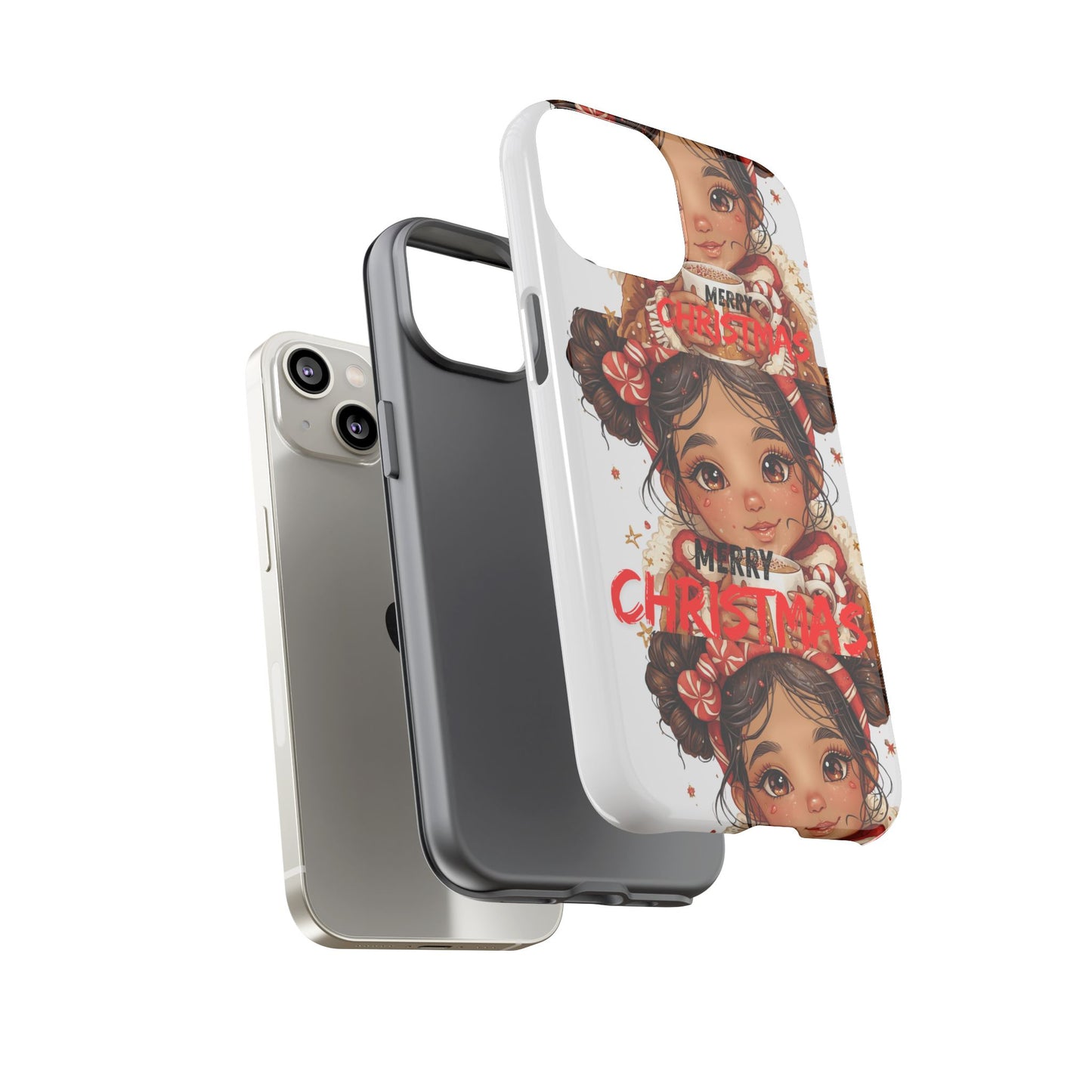 Christmas Girl Phone Case — "Merry Christmas" Cute Holiday Phone Cover