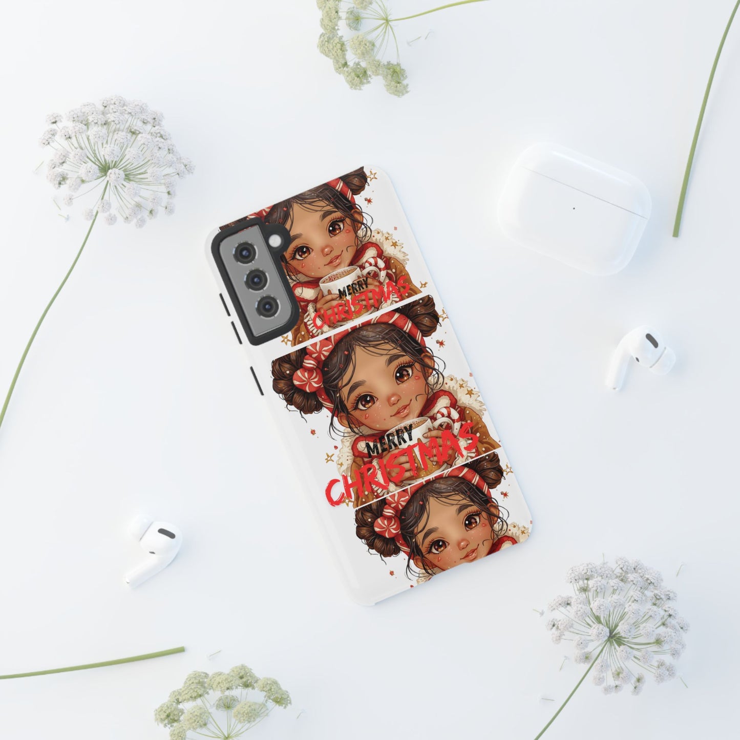 Christmas Girl Phone Case — "Merry Christmas" Cute Holiday Phone Cover