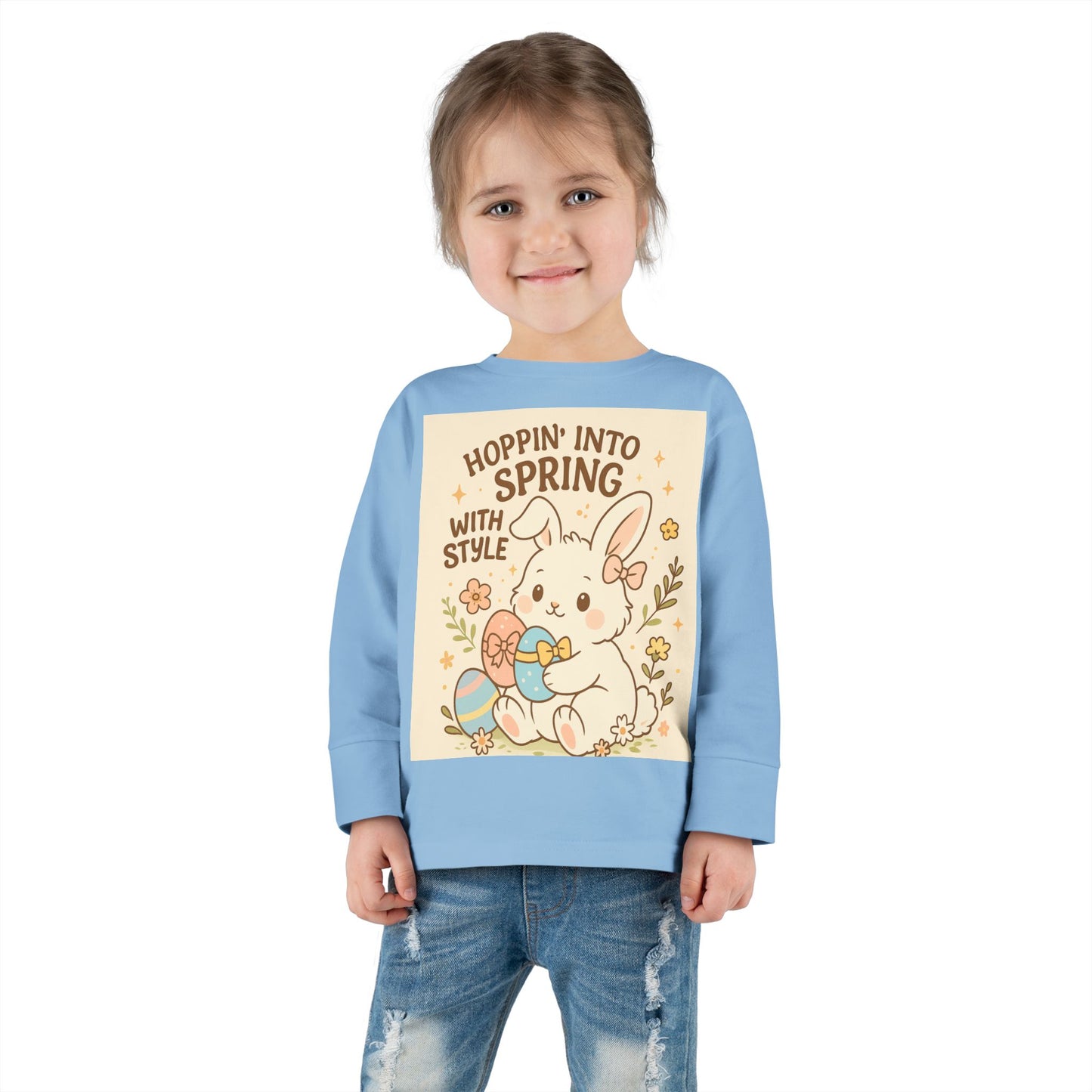 Toddler Long Sleeve Tee - Hoppin' Into Spring with Style