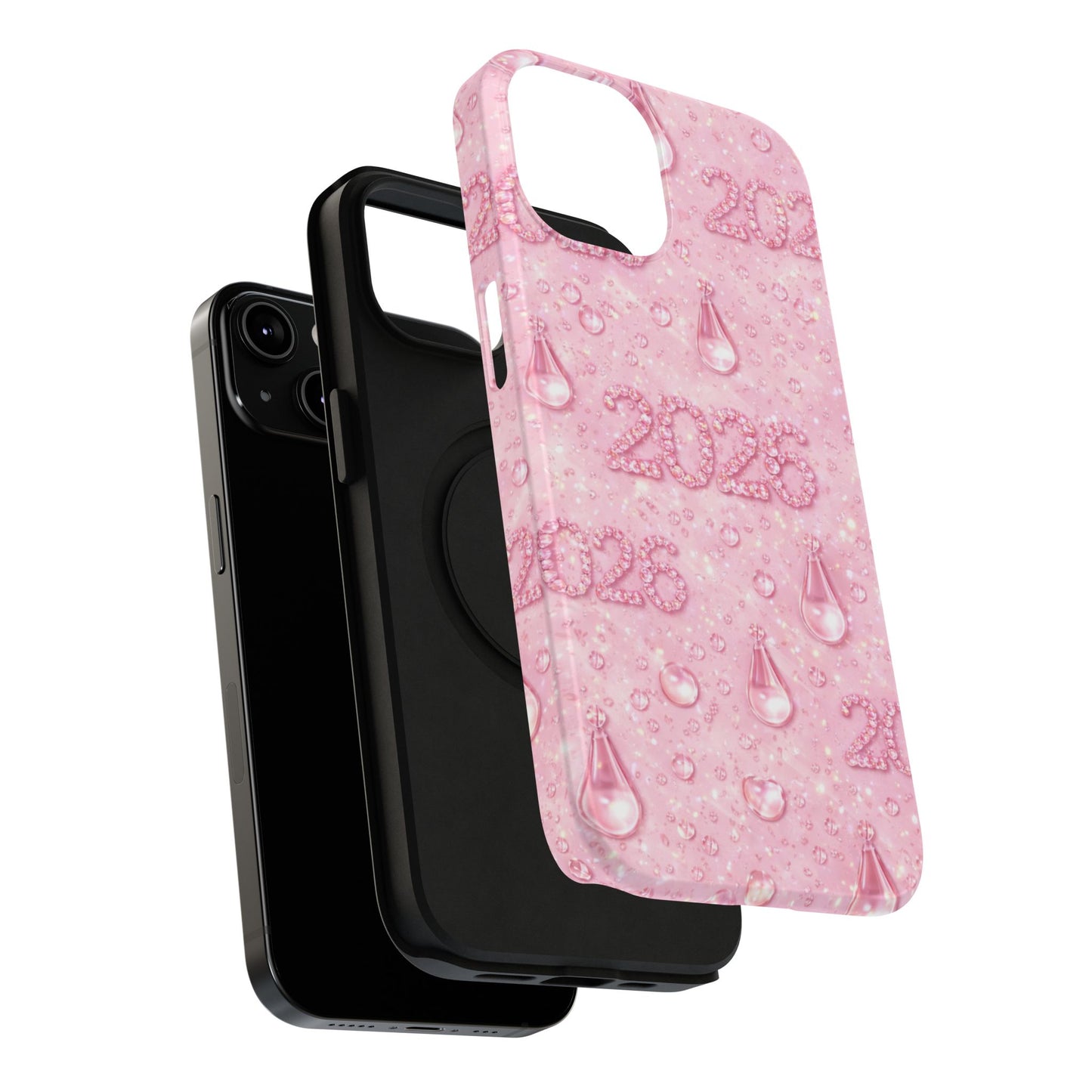 2026 Pink Waterdrop Phone Case — Impact-Resistant Protective Cover