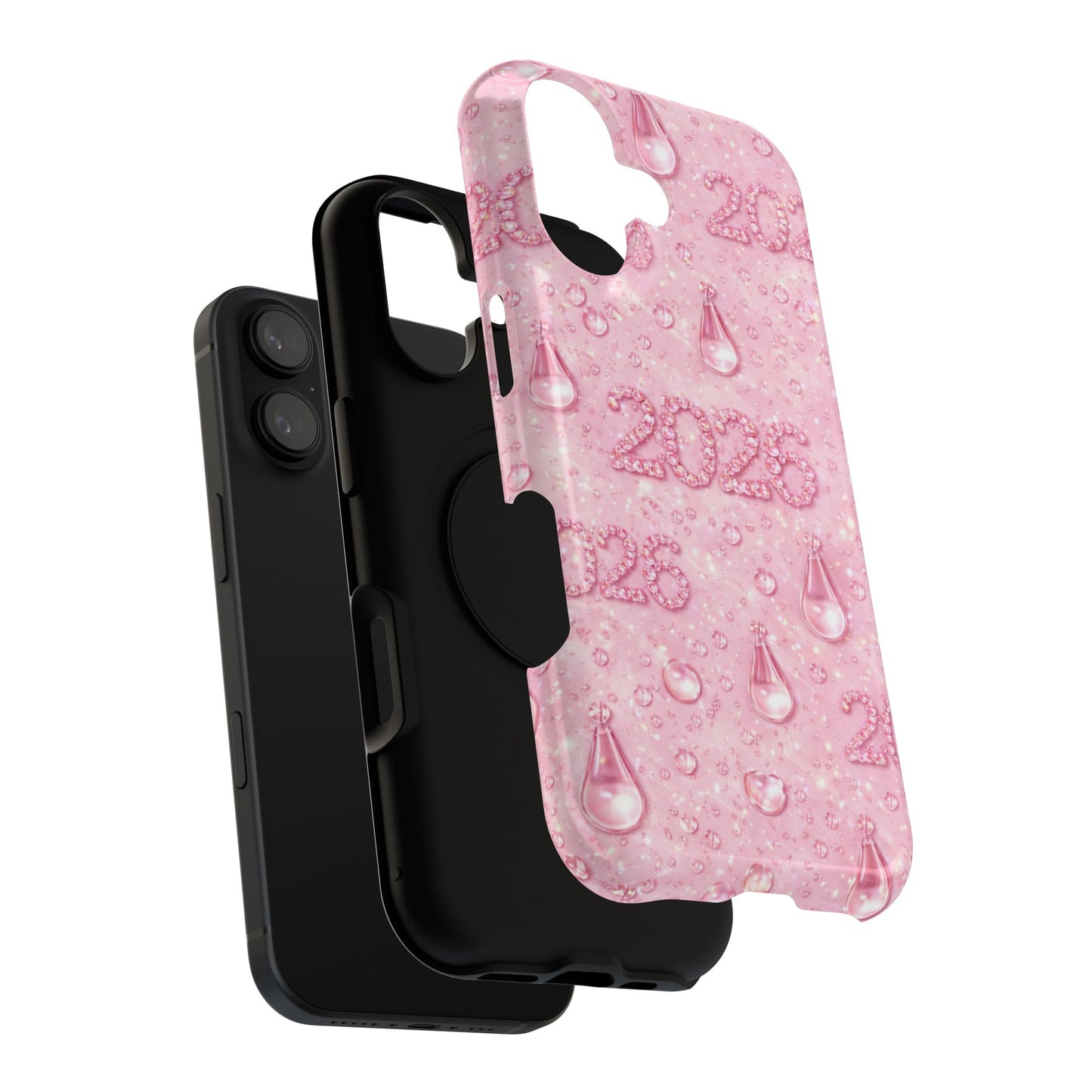2026 Pink Waterdrop Phone Case — Impact-Resistant Protective Cover