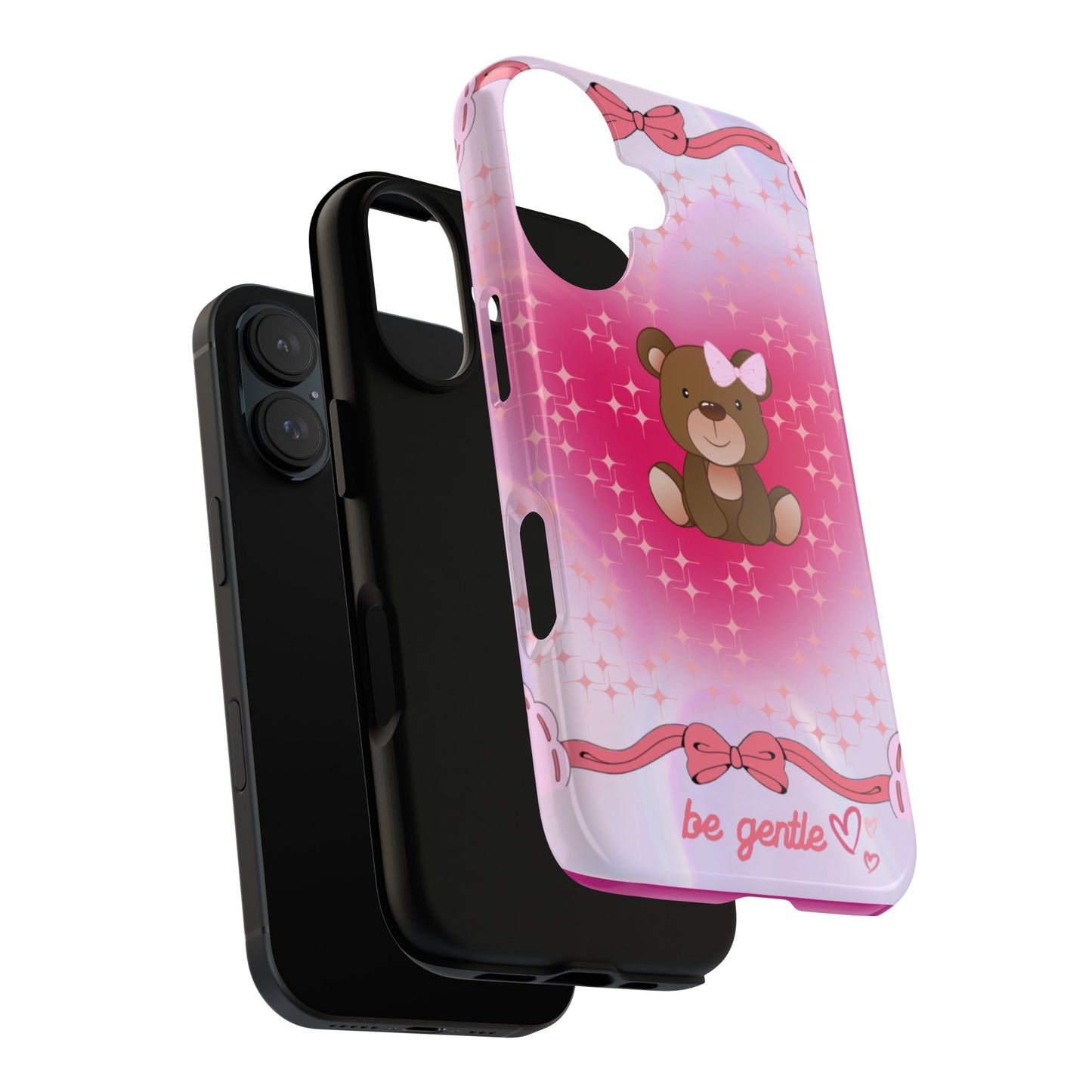 Cute Bear iPhone Case - 'Be Gentle' Design for Kids & Animal Lovers