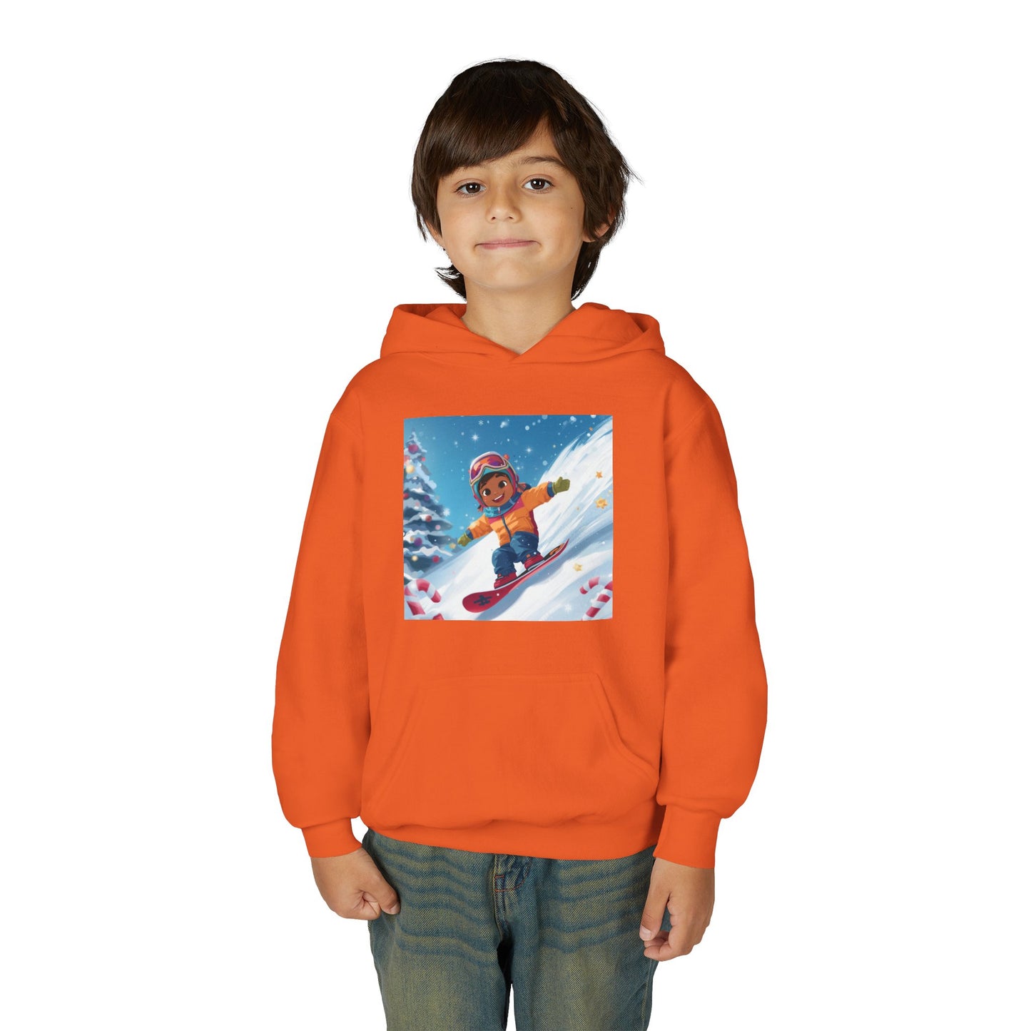 Kids Snowboarding Hoodie — Cute Winter Snow Kid Graphic Sweatshirt