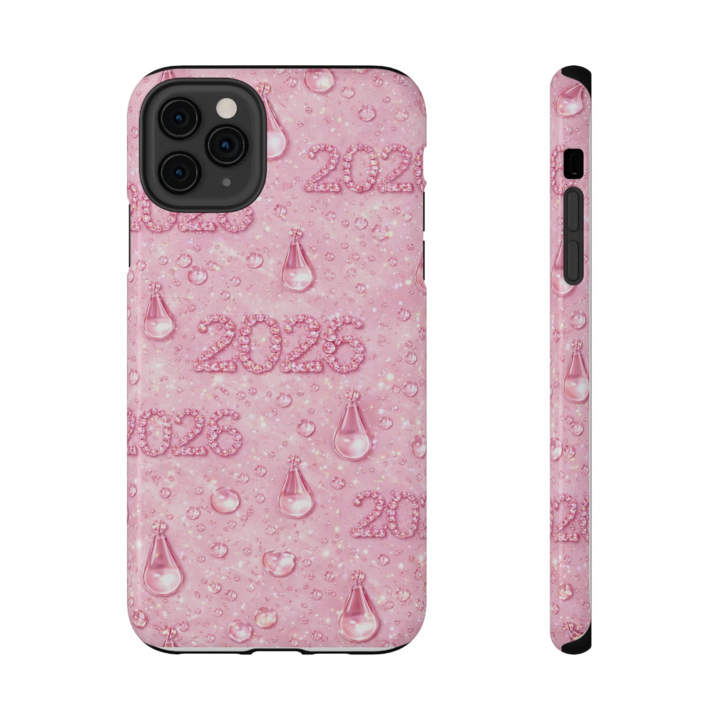 2026 Pink Waterdrop Phone Case — Impact-Resistant Protective Cover