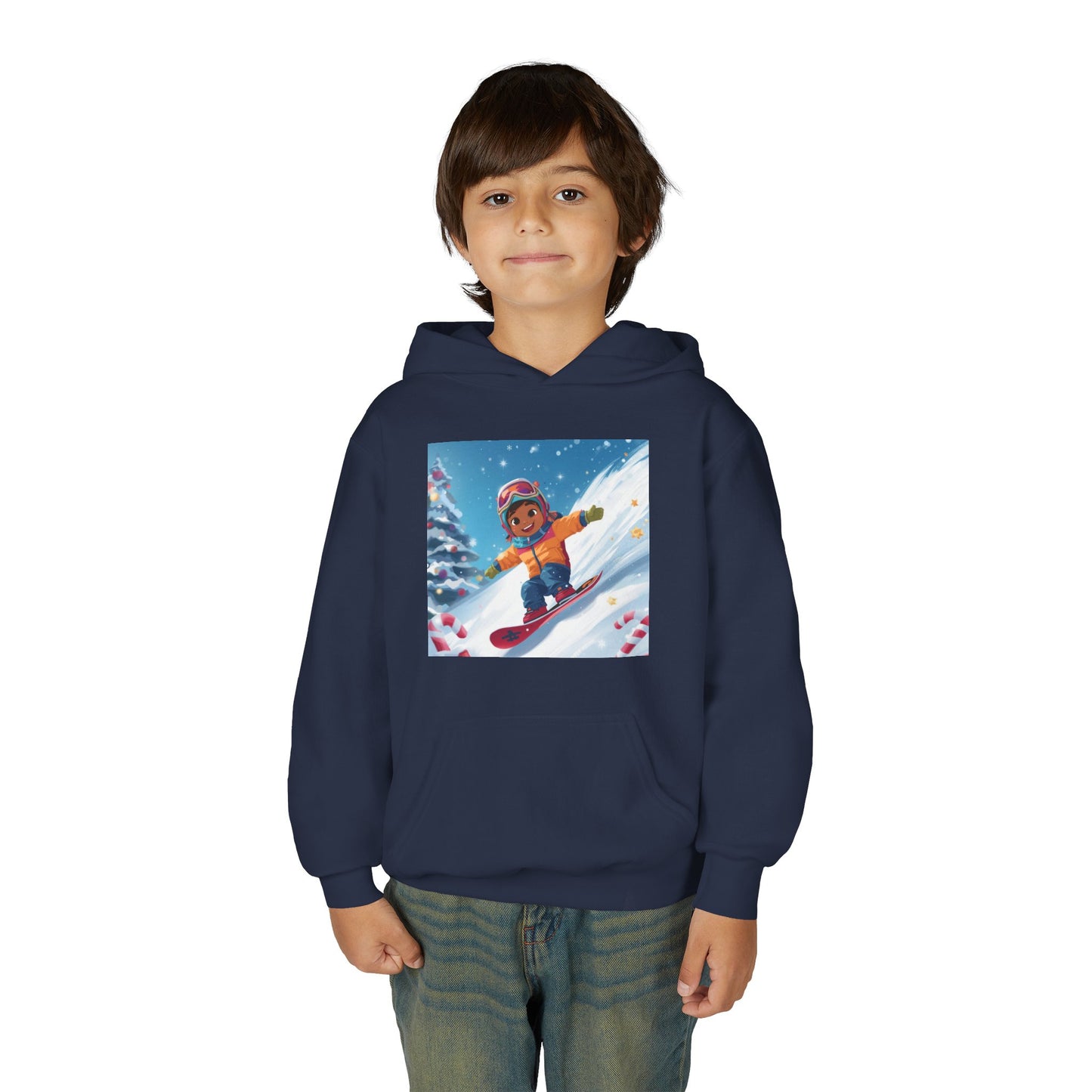 Kids Snowboarding Hoodie — Cute Winter Snow Kid Graphic Sweatshirt
