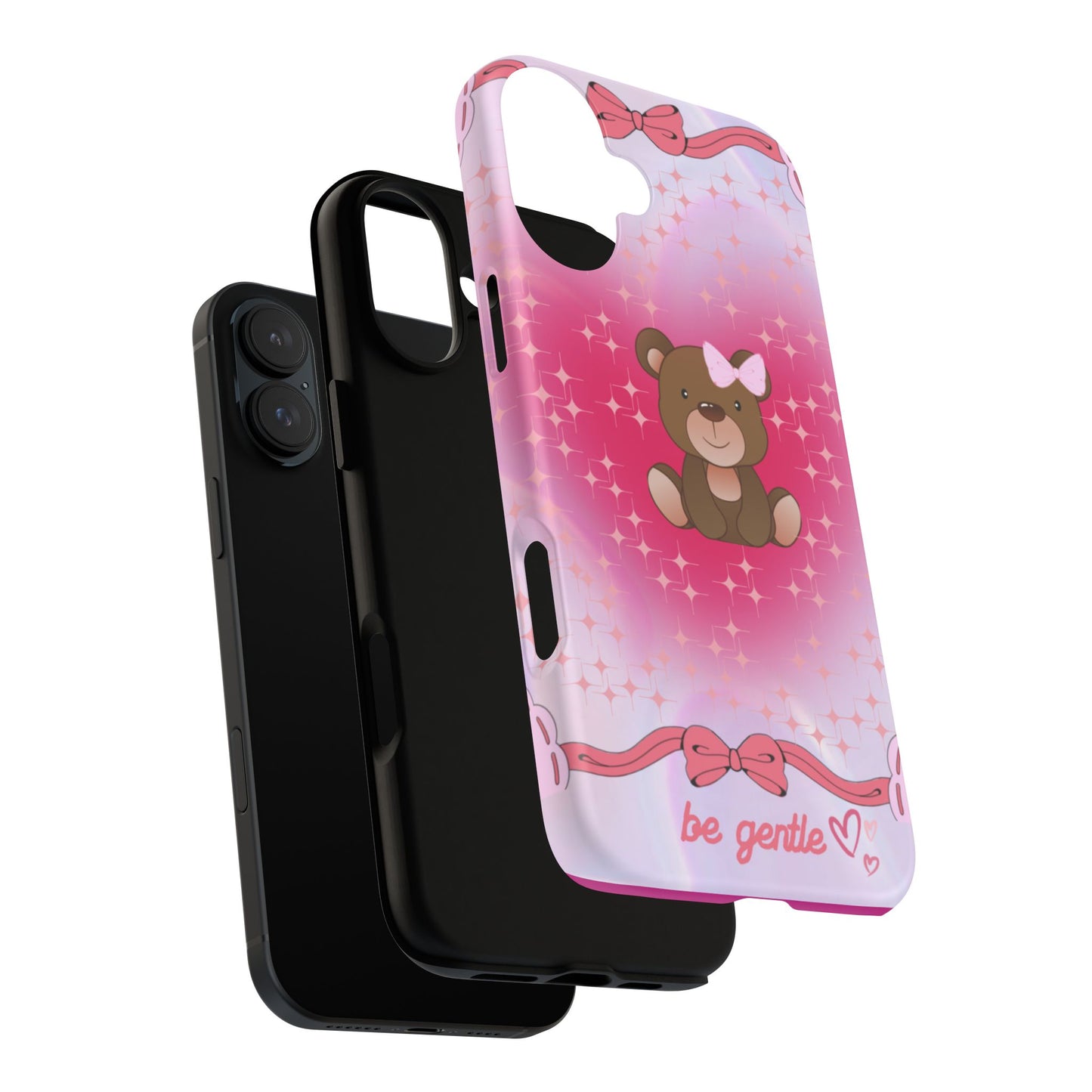 Cute Bear iPhone Case - 'Be Gentle' Design for Kids & Animal Lovers