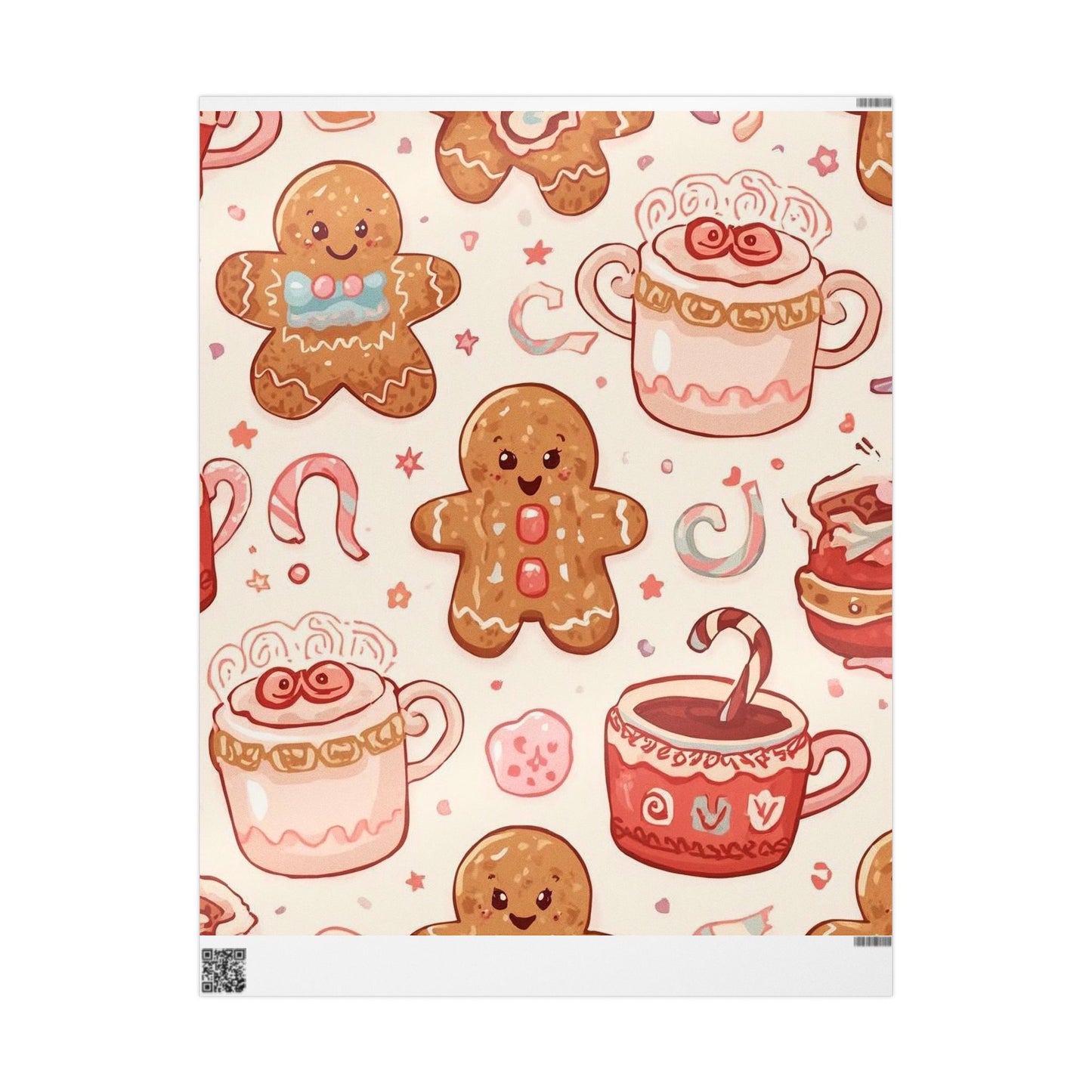 Holiday Gingerbread & Cocoa Wrapping Paper Roll — Cute Christmas Gift Wrap