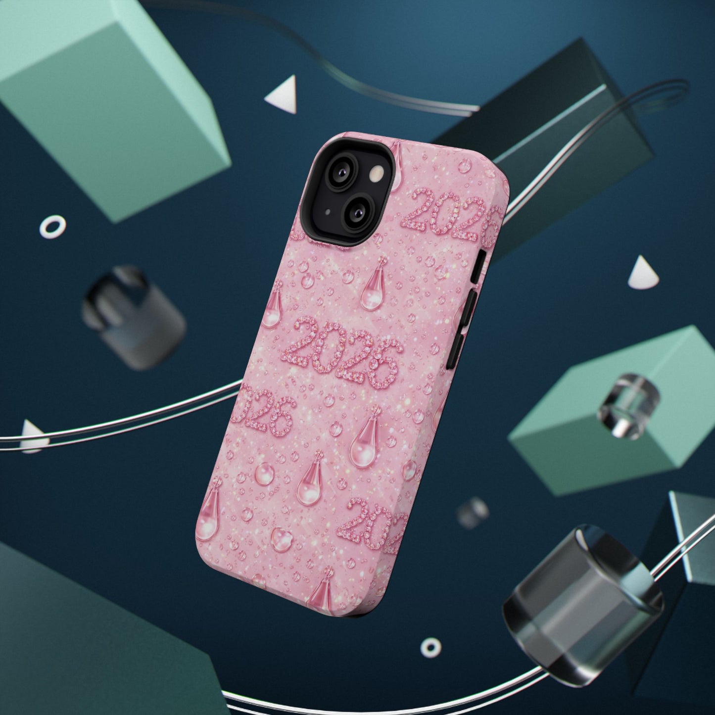 2026 Pink Waterdrop Phone Case — Impact-Resistant Protective Cover