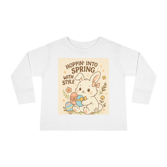 Toddler Long Sleeve Tee - Hoppin' Into Spring with Style