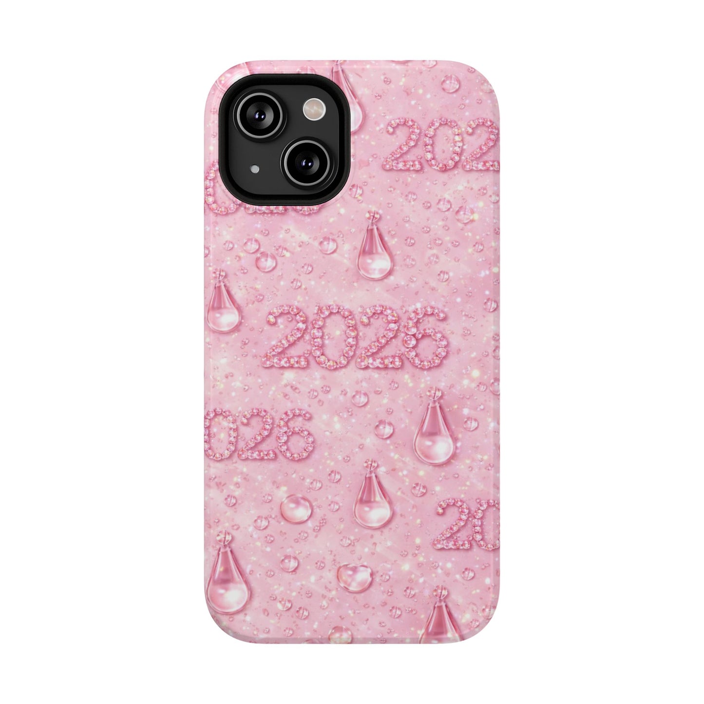 2026 Pink Waterdrop Phone Case — Impact-Resistant Protective Cover