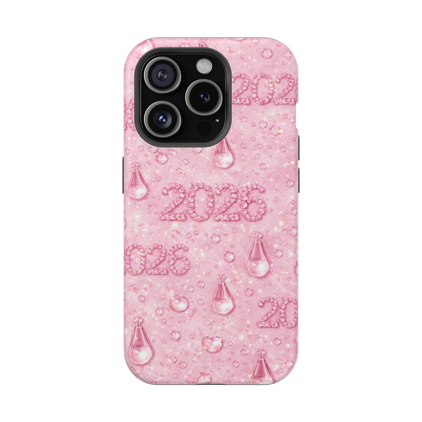 2026 Pink Waterdrop Phone Case — Impact-Resistant Protective Cover