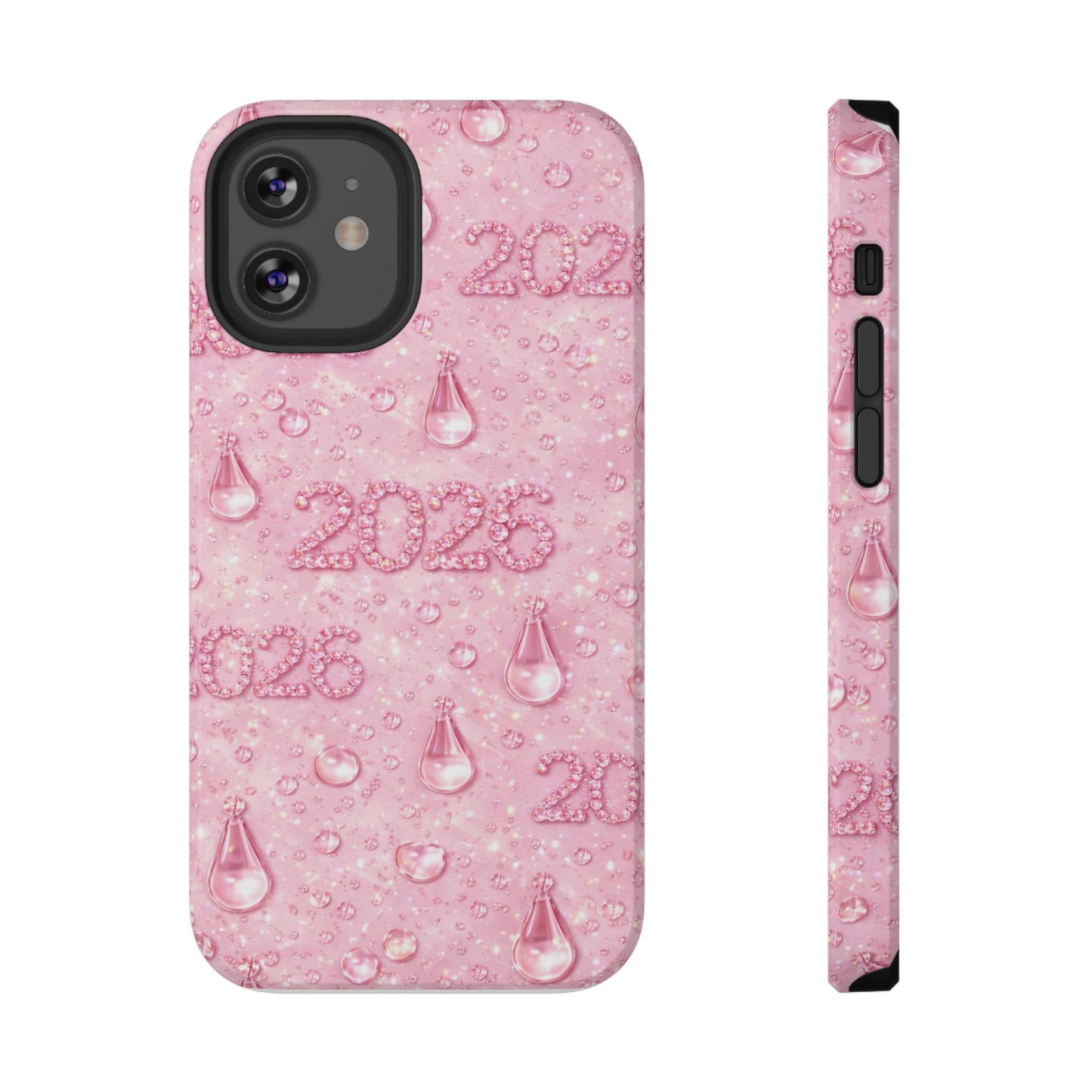 2026 Pink Waterdrop Phone Case — Impact-Resistant Protective Cover