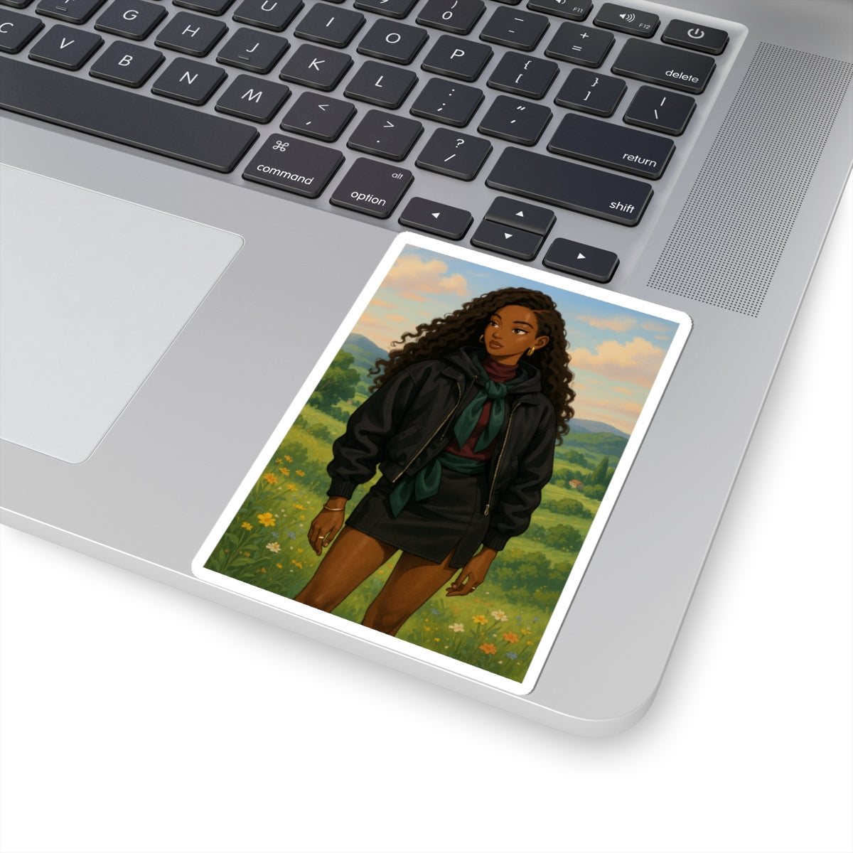 Stylish Kiss-Cut Stickers - Trendy Fashion Illustration Perfect for Laptops & Journals