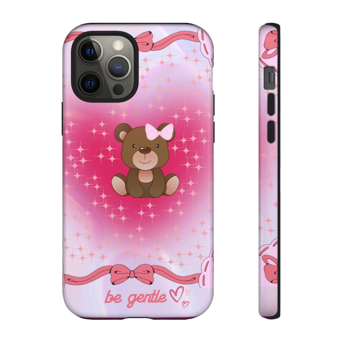 Cute Bear iPhone Case - 'Be Gentle' Design for Kids & Animal Lovers