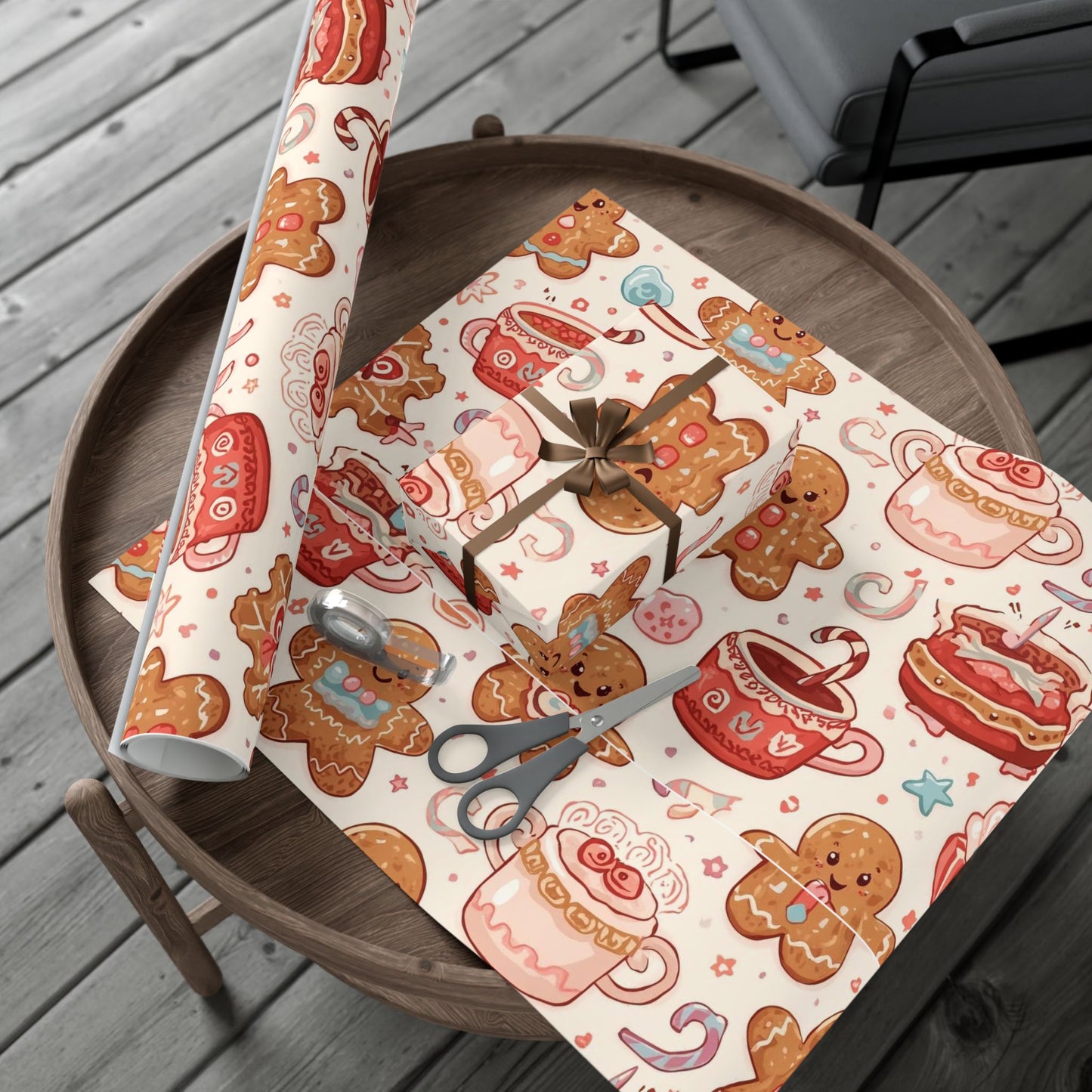 Wrapping Paper — Cute Gingerbread & Holiday Sweets Pattern