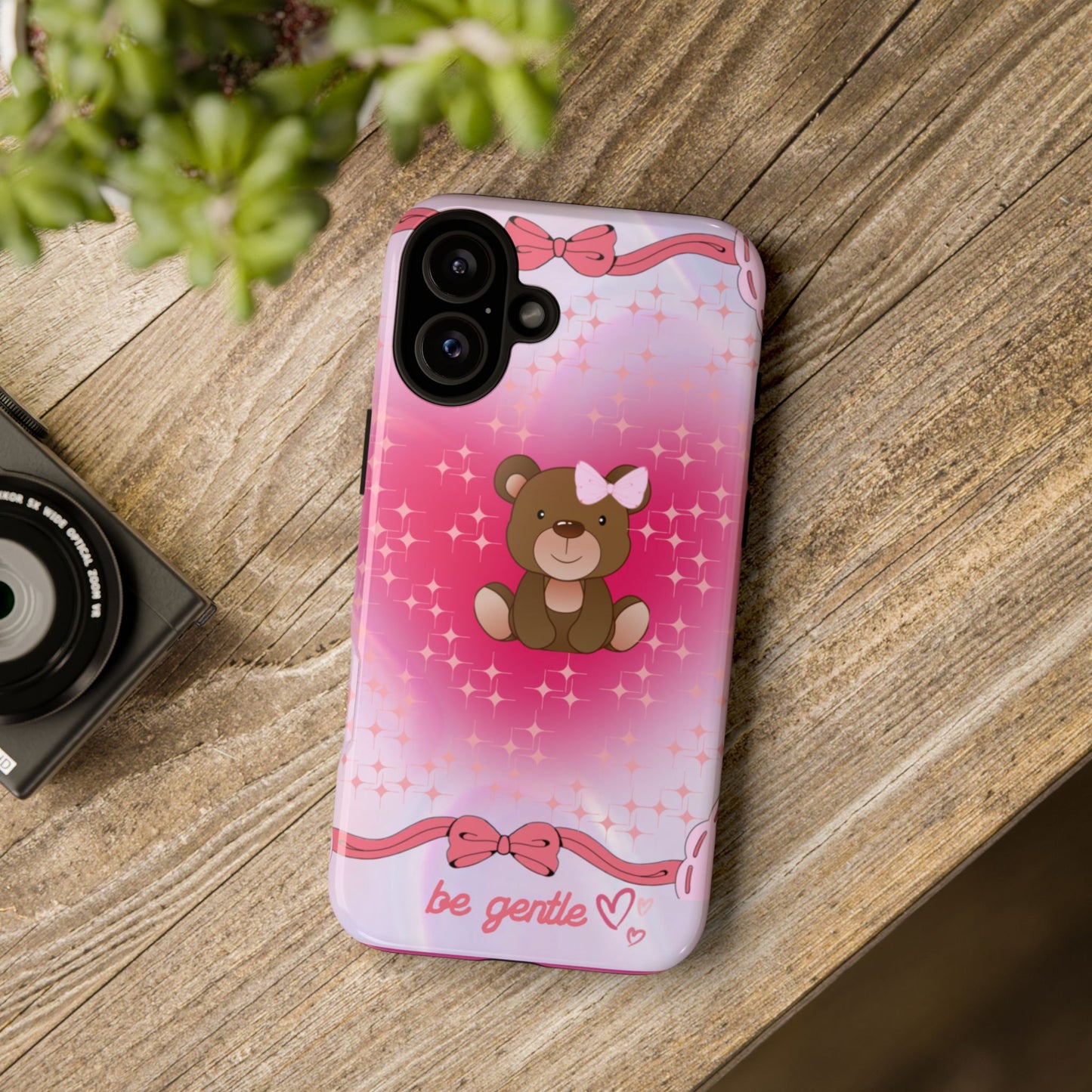 Cute Bear iPhone Case - 'Be Gentle' Design for Kids & Animal Lovers