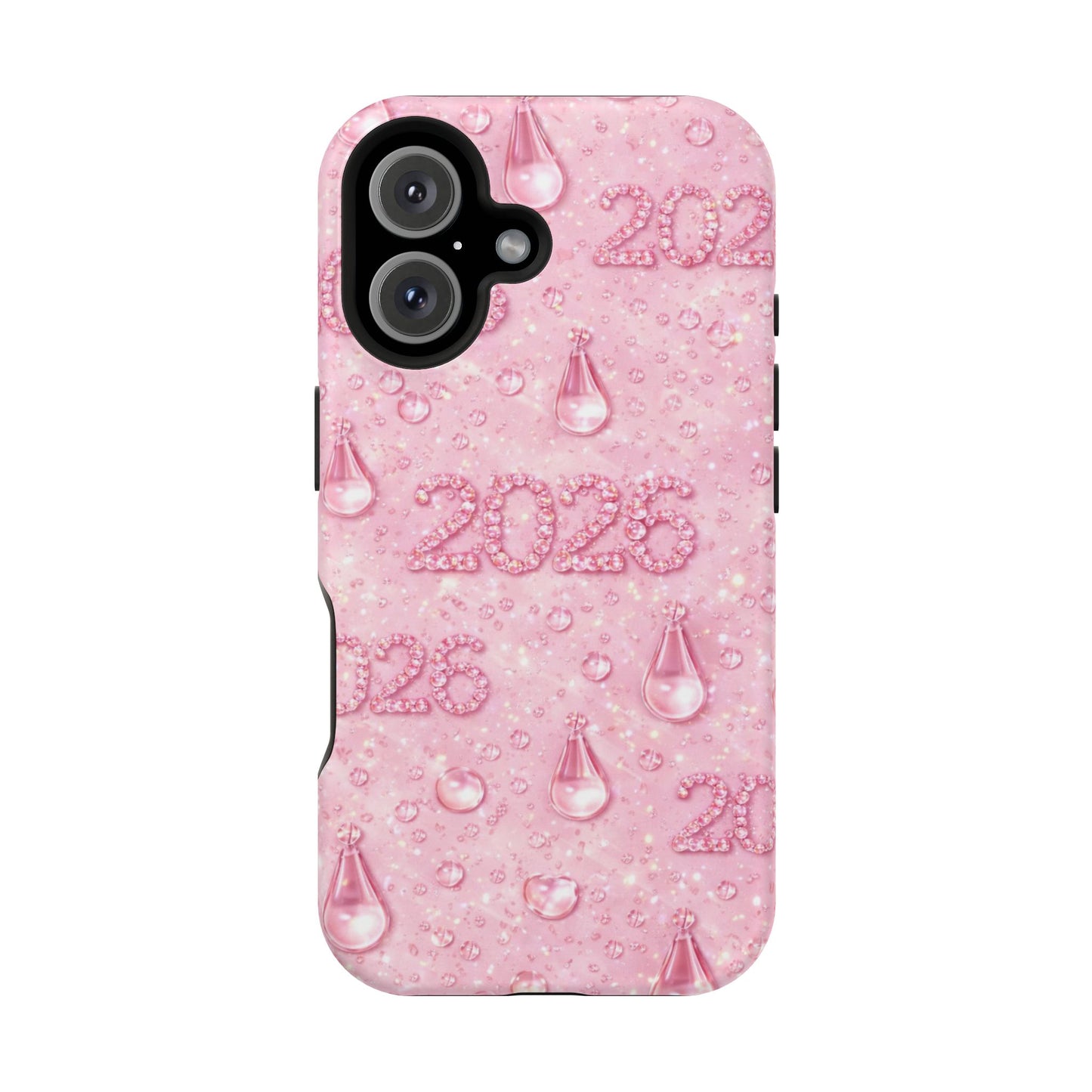 2026 Pink Waterdrop Phone Case — Impact-Resistant Protective Cover
