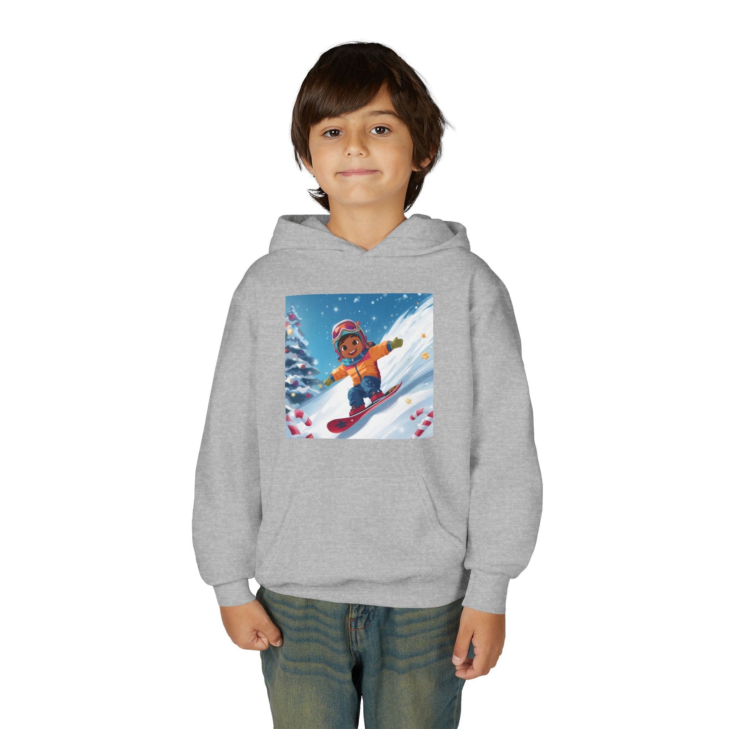 Kids Snowboarding Hoodie — Cute Winter Snow Kid Graphic Sweatshirt