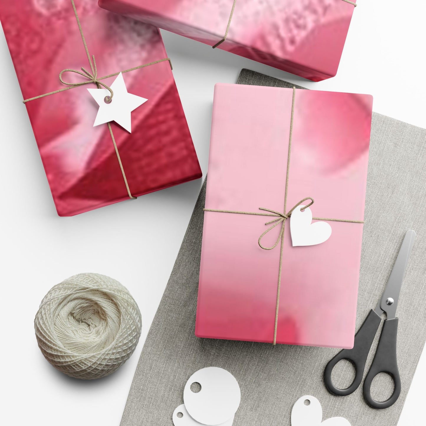 Gift Wrap Paper - Pink Bow & Ribbon Floral Pattern, Decorative Wrapping Sheet for Birthdays, Valentine’s Day, Anniversaries