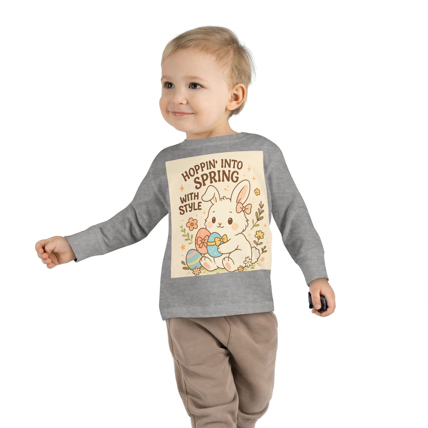 Toddler Long Sleeve Tee - Hoppin' Into Spring with Style