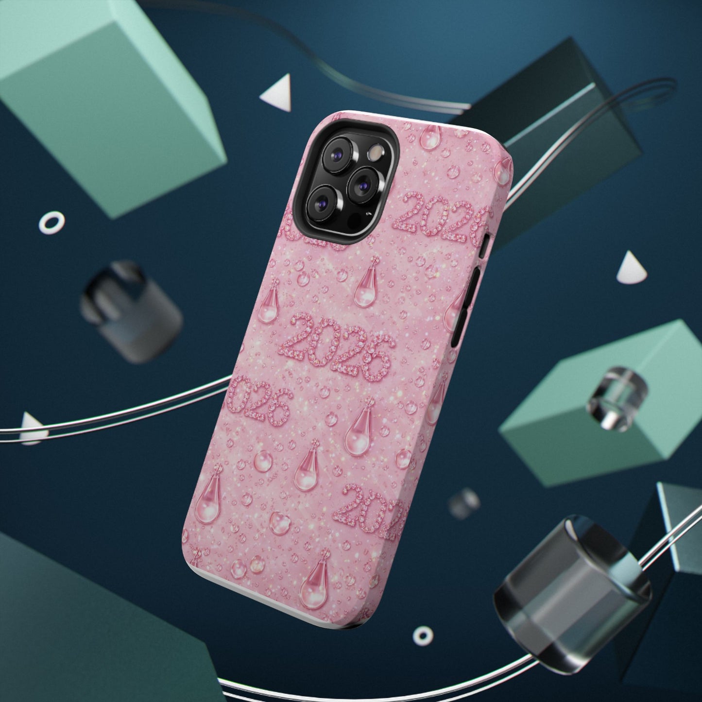 2026 Pink Waterdrop Phone Case — Impact-Resistant Protective Cover