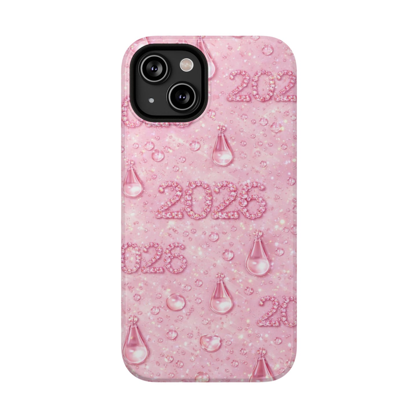 2026 Pink Waterdrop Phone Case — Impact-Resistant Protective Cover
