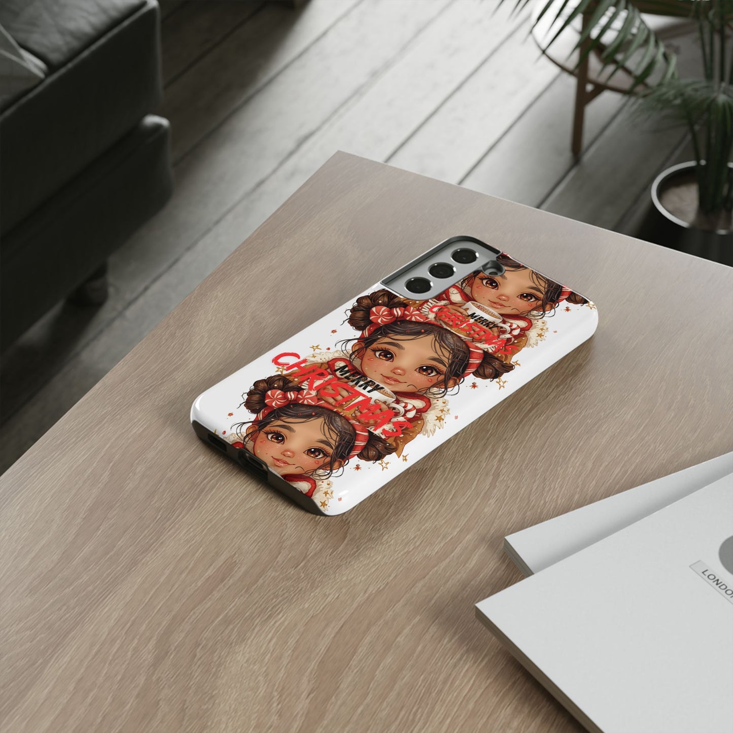 Christmas Girl Phone Case — "Merry Christmas" Cute Holiday Phone Cover