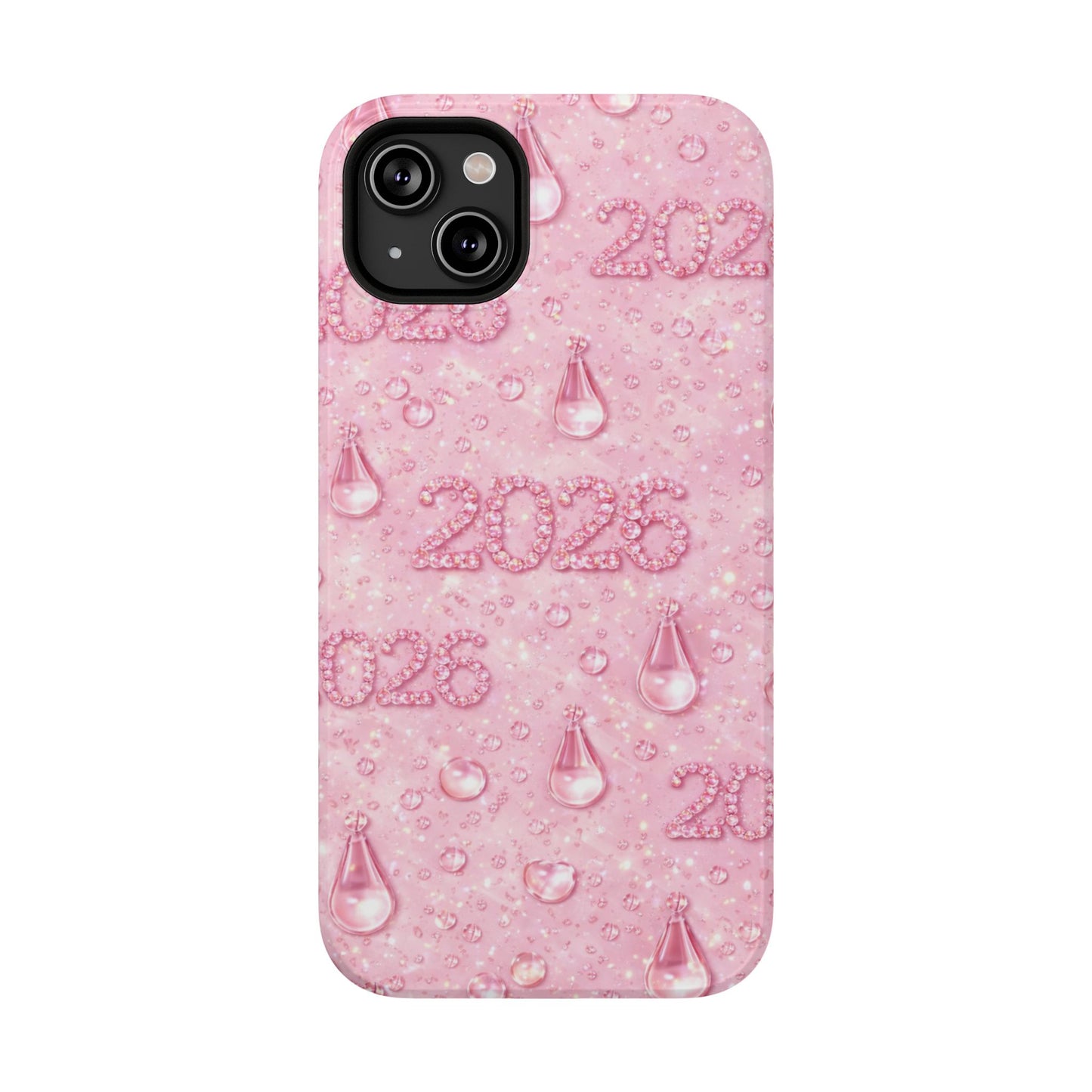 2026 Pink Waterdrop Phone Case — Impact-Resistant Protective Cover