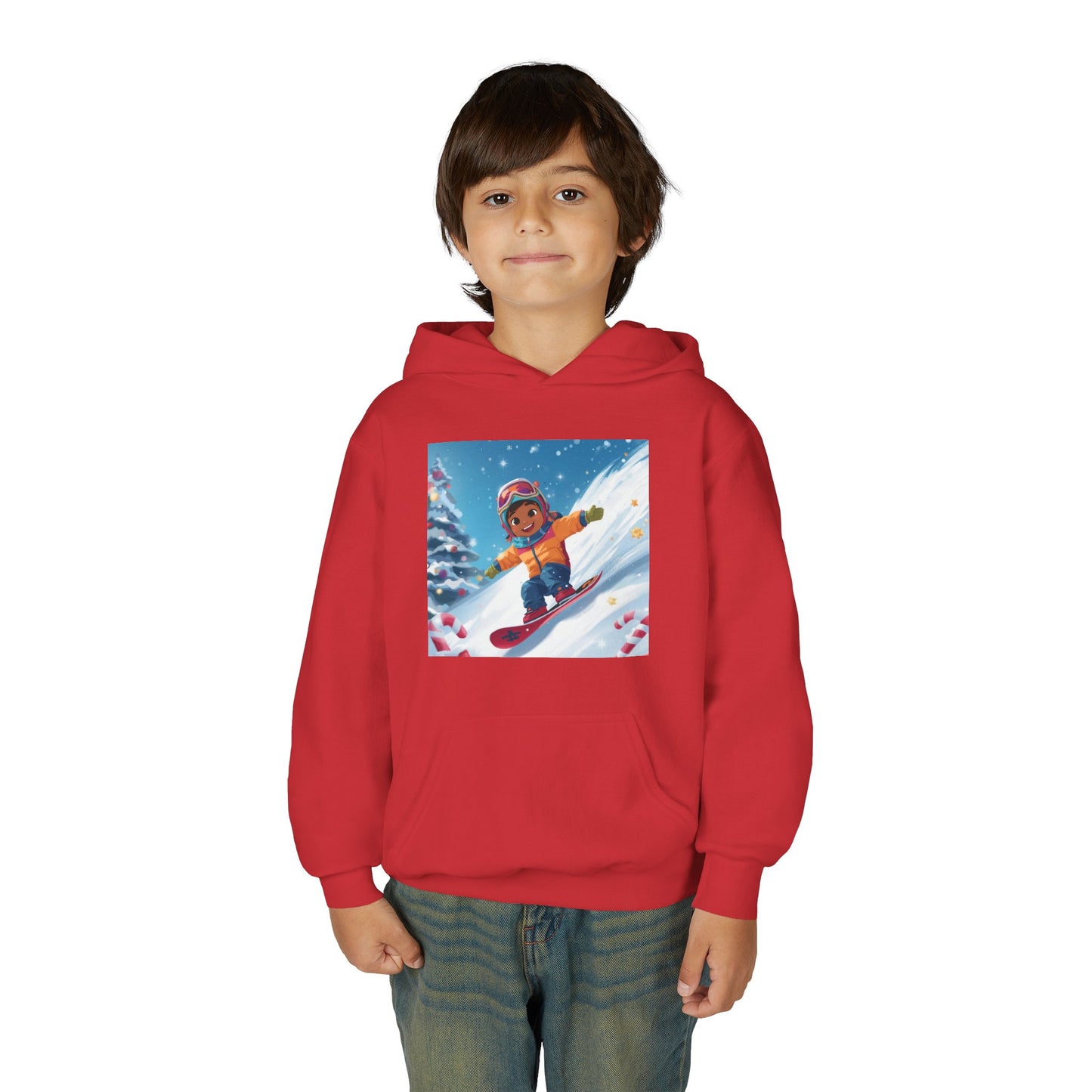 Kids Snowboarding Hoodie — Cute Winter Snow Kid Graphic Sweatshirt