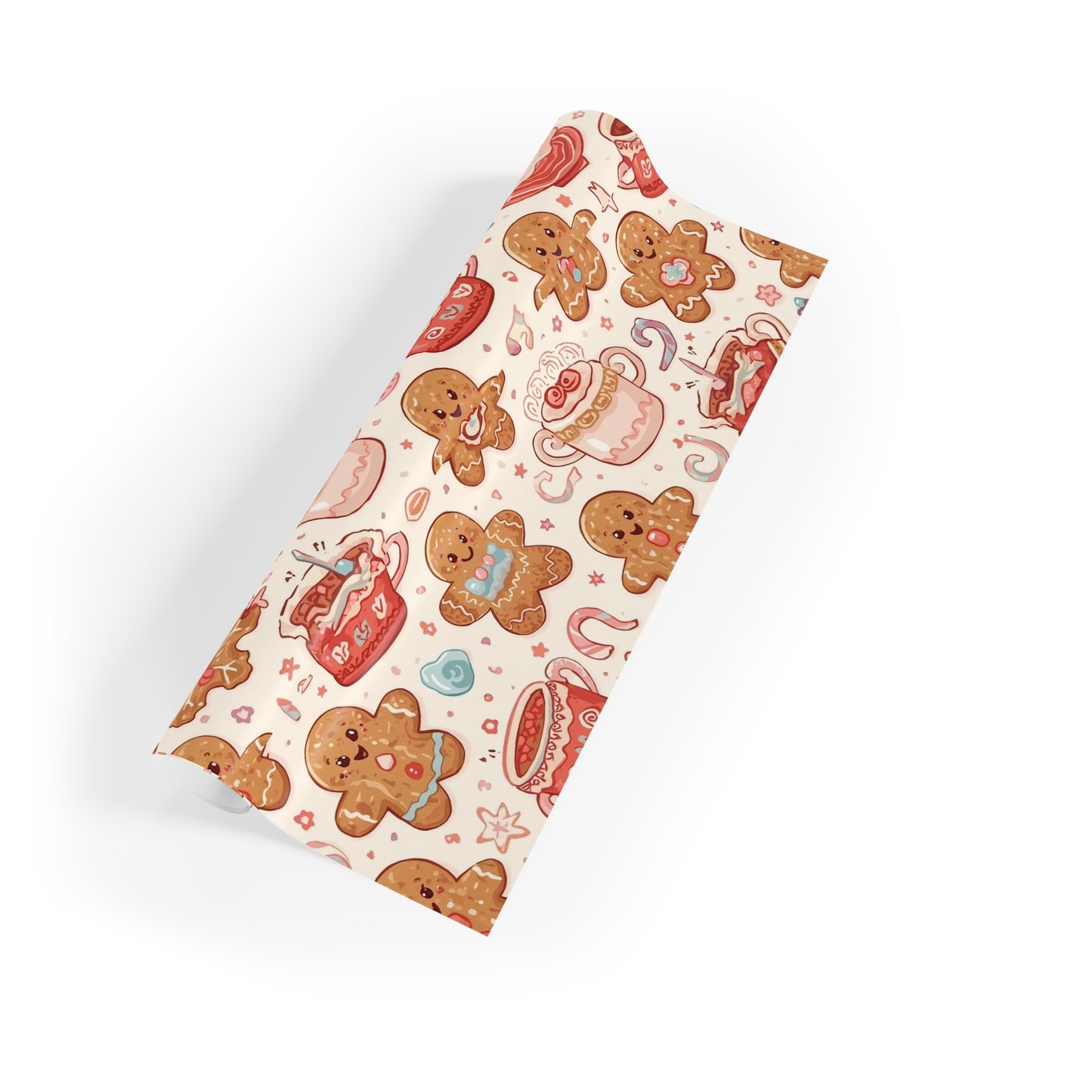 Gingerbread & Cocoa Gift Wrap Roll — Festive Holiday Wrapping Paper