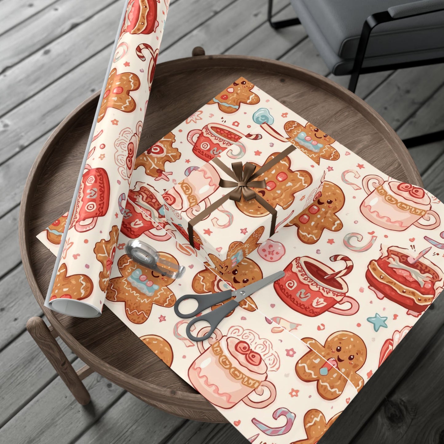 Wrapping Paper — Cute Gingerbread & Holiday Sweets Pattern