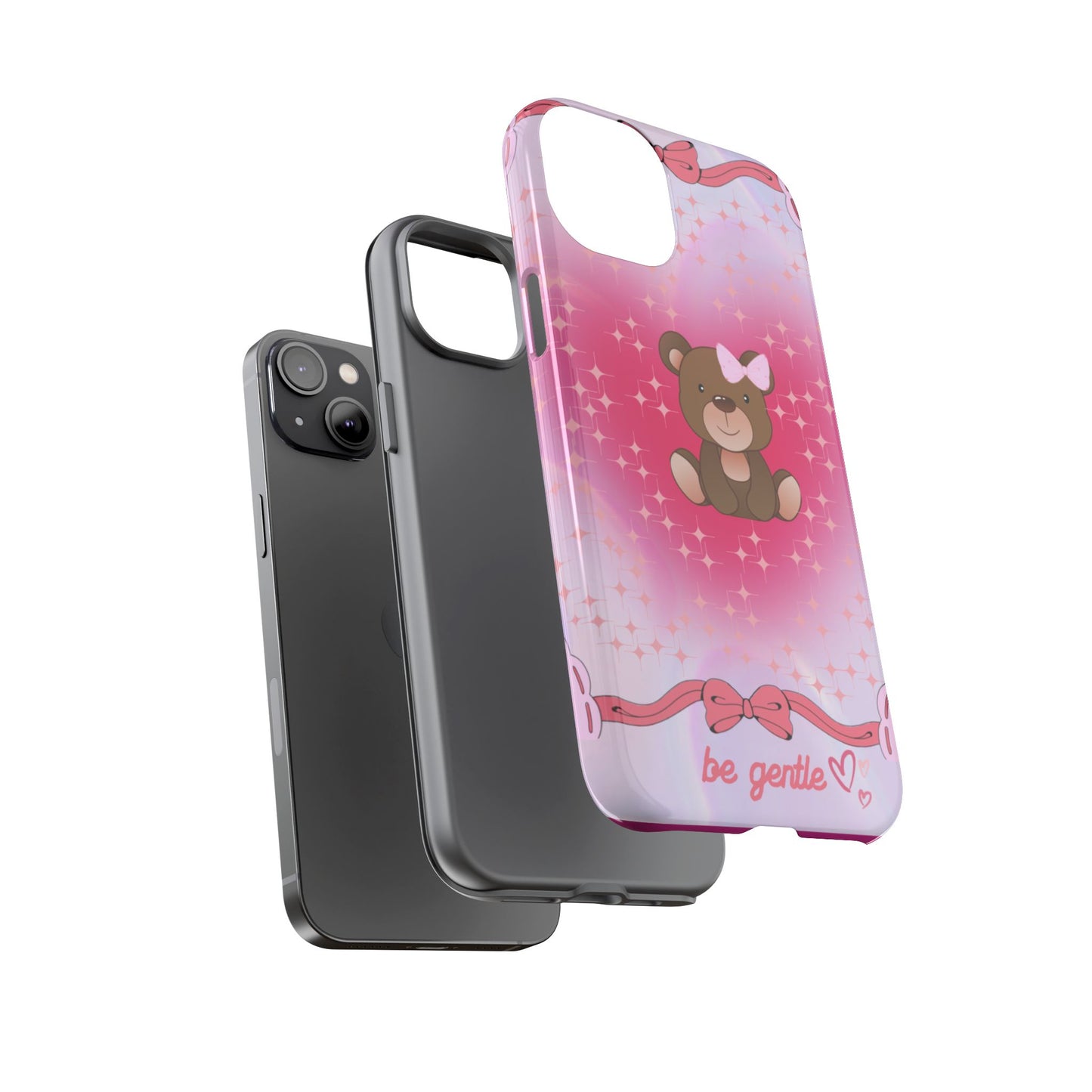 Cute Bear iPhone Case - 'Be Gentle' Design for Kids & Animal Lovers